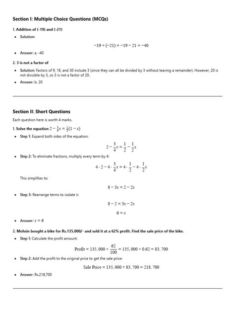 arithmetic problems with solutions
