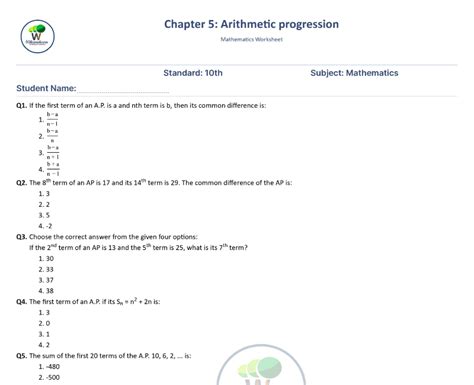 Arithmetic Progression Questions