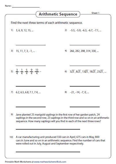 Arithmetic Sequence Practice Problems Chilimath Arithmetic Sequences Worksheet Algebra 1 - Arithmetic Sequences Worksheet Algebra 1