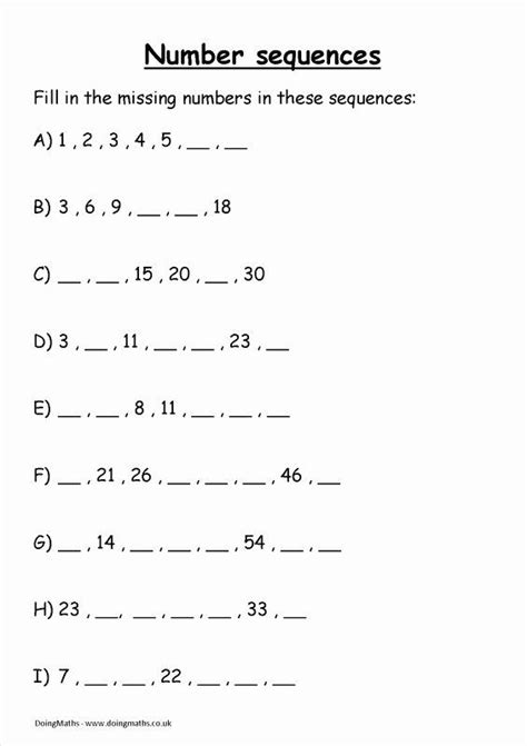 Arithmetic Sequence Worksheets Math Worksheets 4 Kids Math Sequence Worksheets - Math Sequence Worksheets
