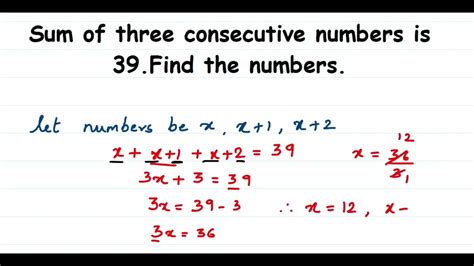 Arithmetic Sequences Find Three Consecutive Numbers Where The Number Sequences Year 3 - Number Sequences Year 3