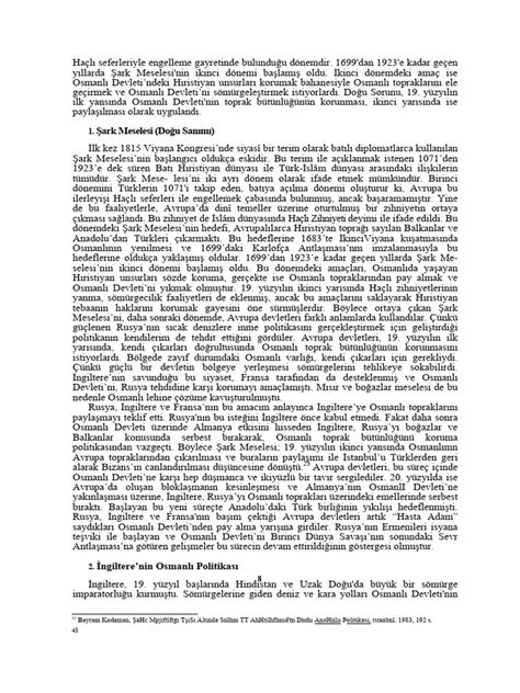 şark Meselesi Nedir