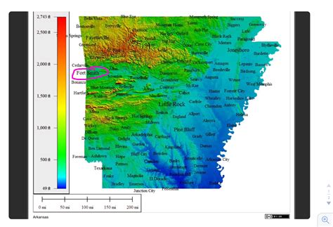 arkansas elevation map