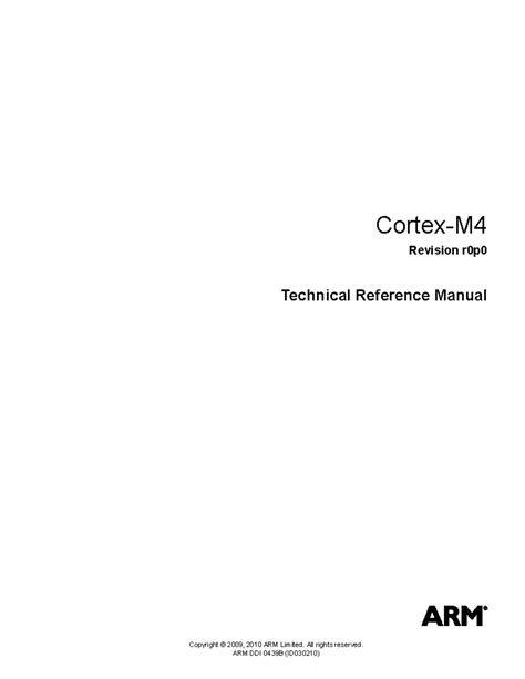 Arm Cortex M4 Technical Reference Manual Jinzhuore