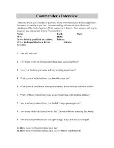Army Drivers Training Commanders Interview