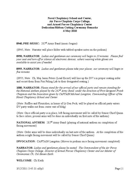 Army Memorial Ceremony Script