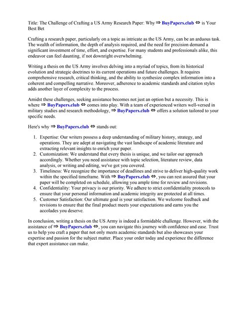 Army Research Paper