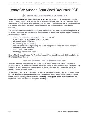 Full Download Army Oer Support Form Word Document 