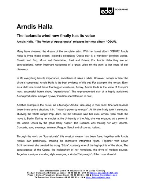arndis halla biography examples