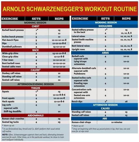 Arnold Schwarzenegger Workout Plan
