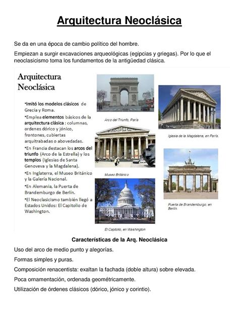 arquitectura neoclasica caracteristicas pdf