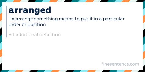 arranged meaning