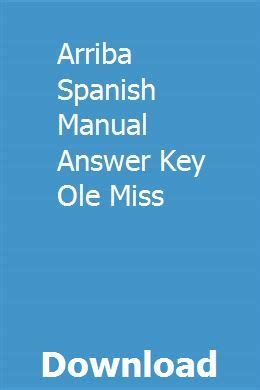 Full Download Arriba Spanish Manual Answer Key 