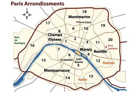 arrondissement map in paris