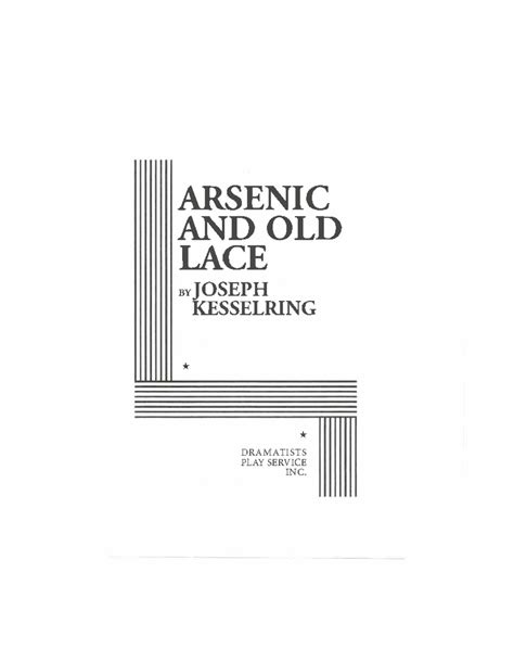 Arsenic And Old Lace Script Play