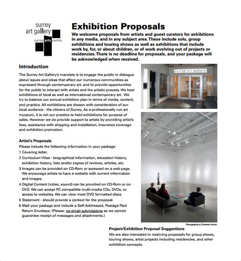 art exhibition proposal example pdf