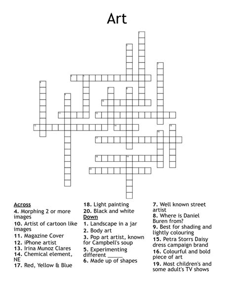 Art General Crossword Puzzles Crossword Hobbyist Pop Culture Crossword Puzzles Printable - Pop Culture Crossword Puzzles Printable