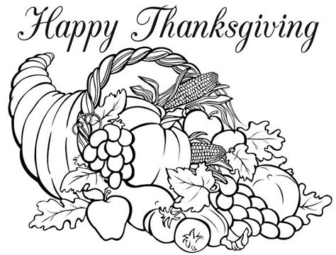 Art Therapy Coloring Page Thanksgiving Horn Of Plenty Horn Of Plenty Coloring Page - Horn Of Plenty Coloring Page