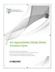 Read Online Art Appreciation Study Sheet Answers Apex 