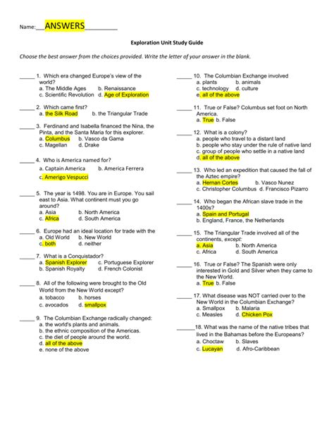 Download Art History Study Guide Answer Key 