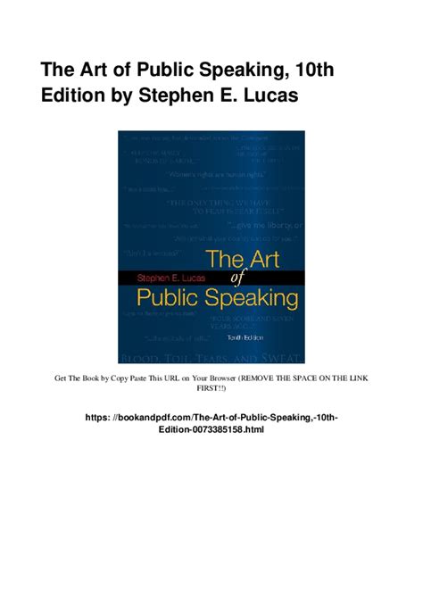 Full Download Art Of Public Speaking 10Th Edition Pdf 