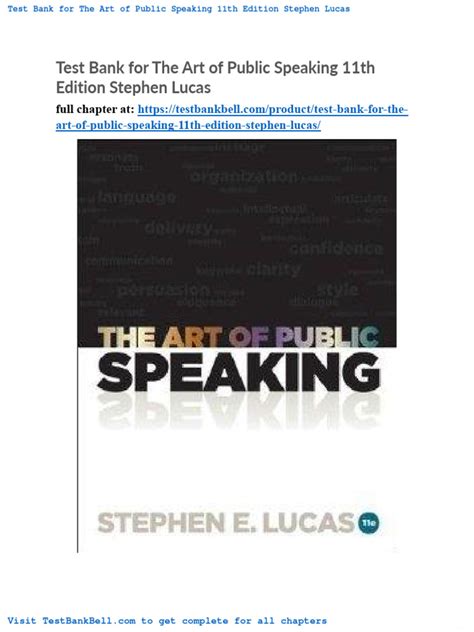 Read Art Of Public Speaking 11Th Edition Mcgraw 