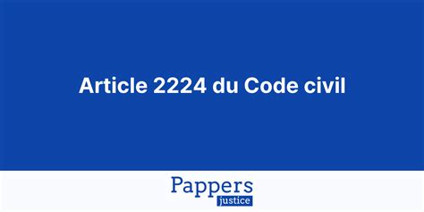 Article 2224 Du Code Civil