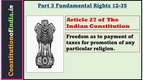 Article 27 Of Indian Constitution