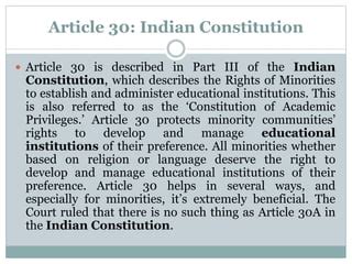 Article 30a Of Indian Constitution