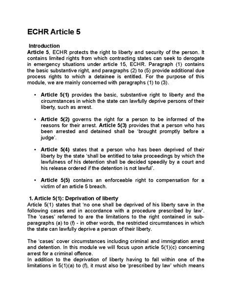 Article 5 Echr