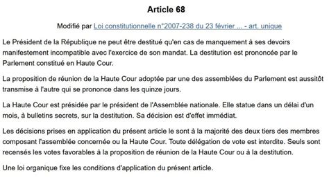 Article 68 De La Constitution