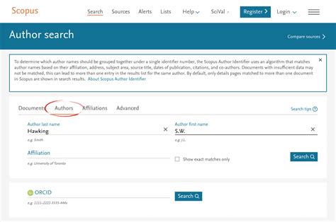 article author search form