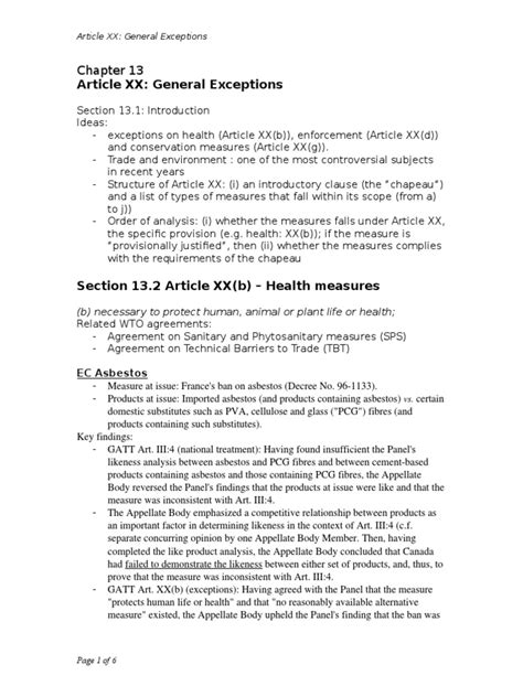 Article Xx General Exceptions
