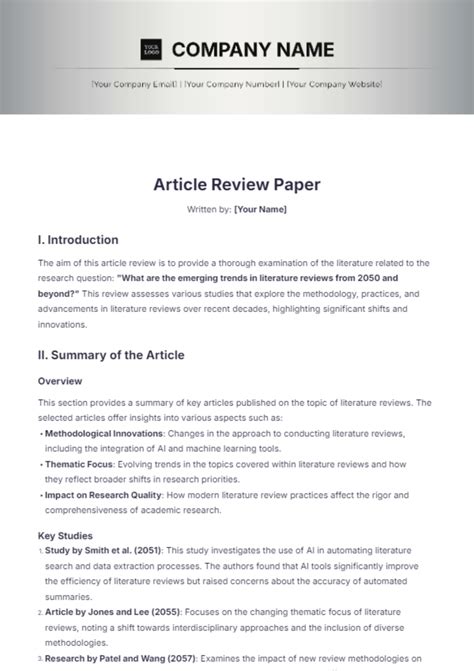 Read Article Review Papers 
