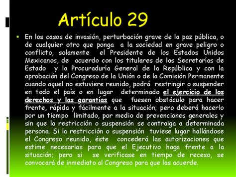 Articulo 29 Constitucional