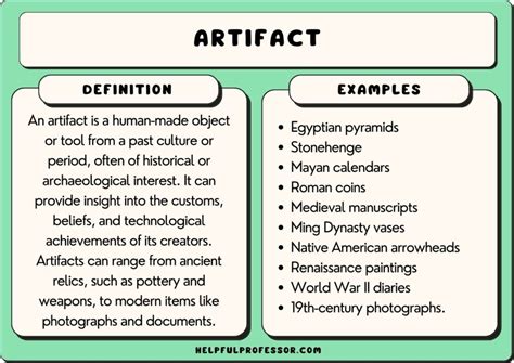 artifacts meaning