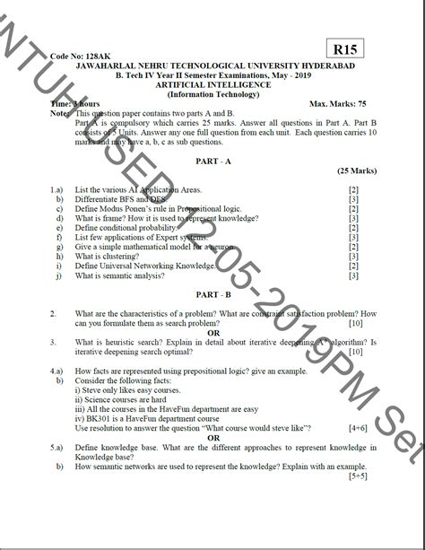 Artificial Intelligence Question Paper