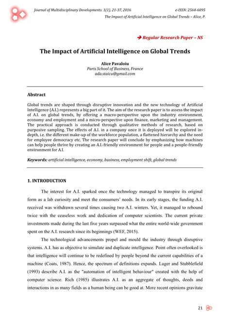 Artificial Intelligence Research Paper
