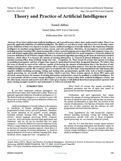 Artificial Intelligence Theory Practice