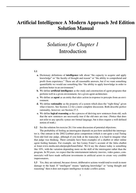 Read Artificial Intelligence 3Rd Edition Solution Manual 