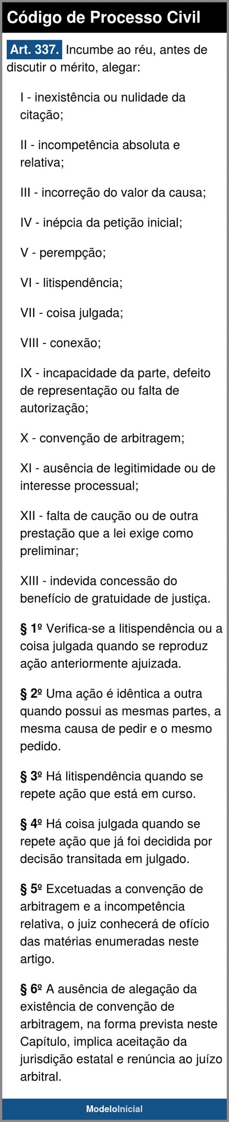 Artigo 337 Cpc