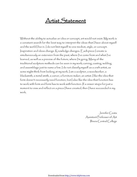 Artist Statement Examples