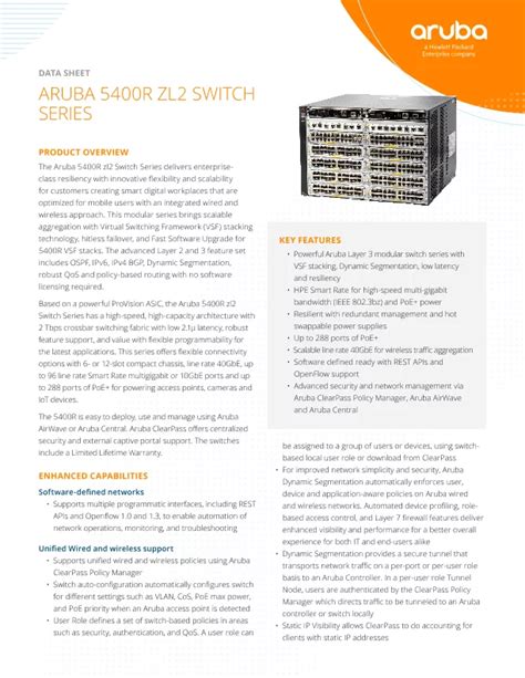 Full Download Aruba 5400R Zl2 Switch Series Data Sheet H50146 Www5 Hpe 