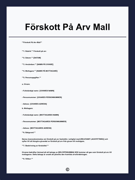 arv förskott