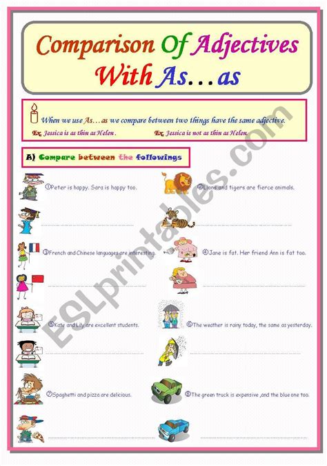As As Comparison Of Adjectives Exercise 1 Adjective Exercises With Answers - Adjective Exercises With Answers