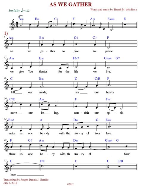 Full Download As We Gather Sheet Music Pdfsdocuments2 