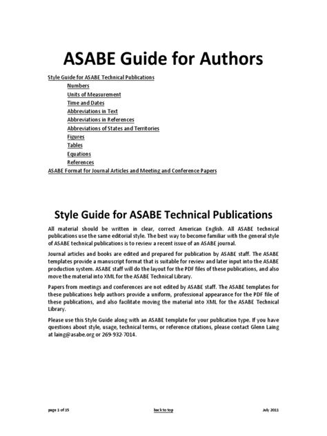 Read Asabe Guide For Authors 