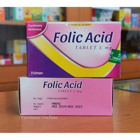 asam folat tablet 1 mg