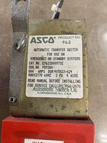 asco 962 automatic transfer and bypass isolation switch manual
