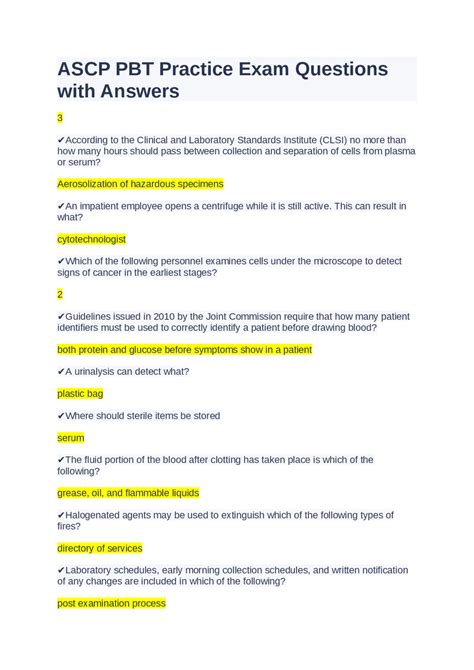 Ascp Exam Practice Questions